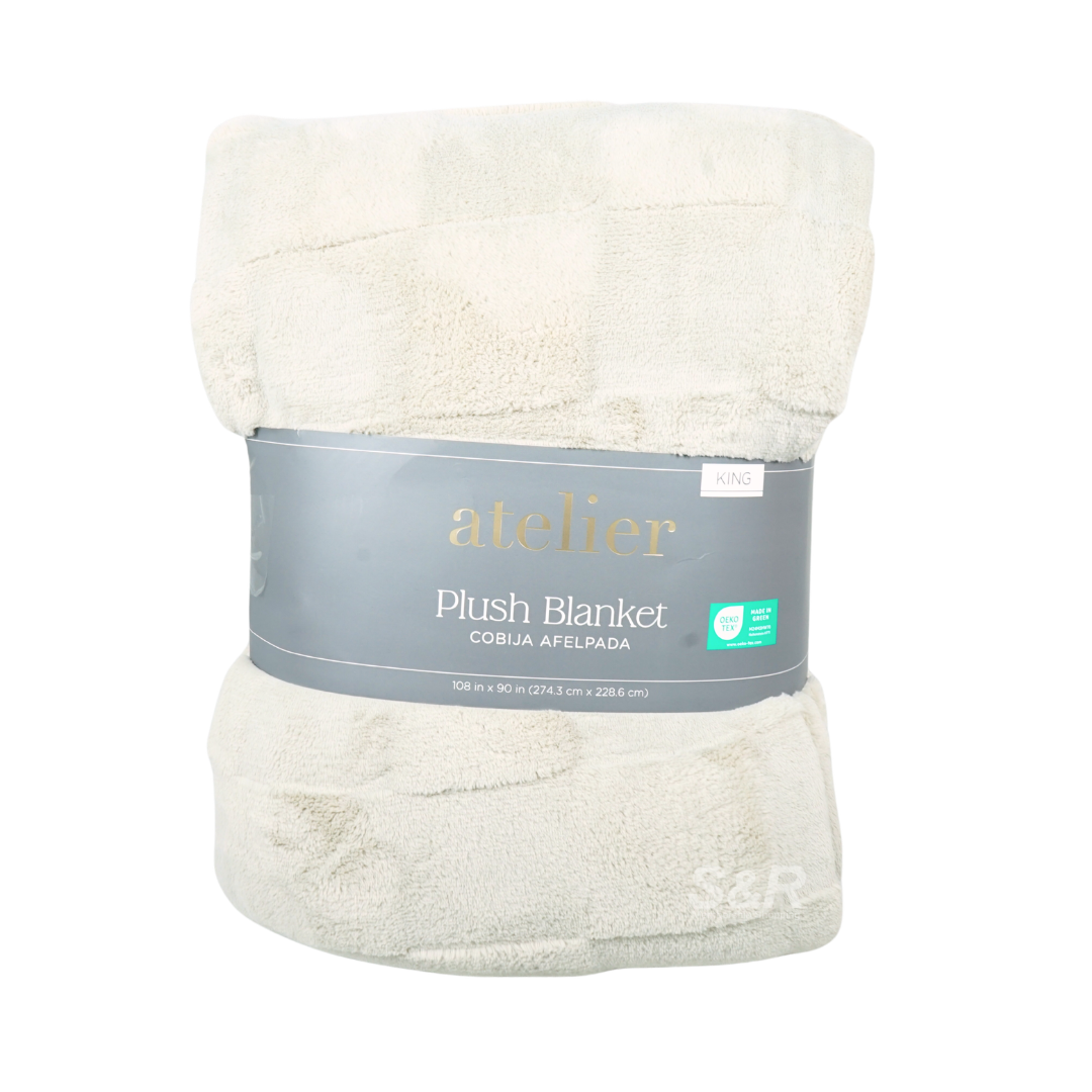 Atelier Plush Blanket Ivory King 108 x 90in